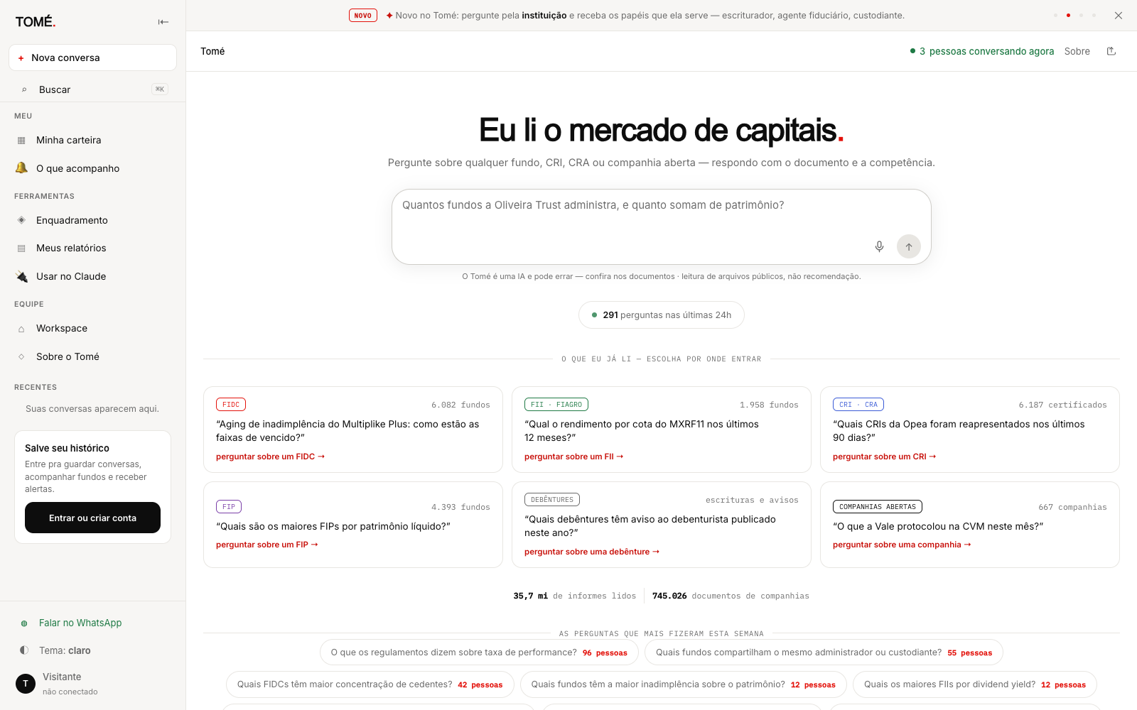Site do agente Tomé